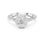 Round Moissanite Cathedral Ring with  VVS1
