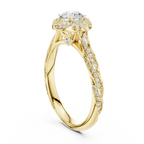 Round Moissanite Cathedral Ring with  VVS1