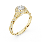 Round Moissanite Cathedral Ring with  VVS1