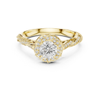 Round Moissanite Cathedral Ring with  VVS1