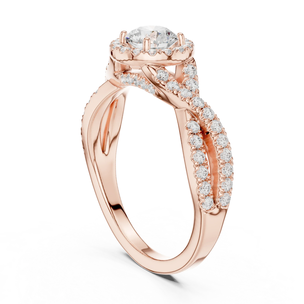 E Color Round VVS Diamond  Engagement Ring