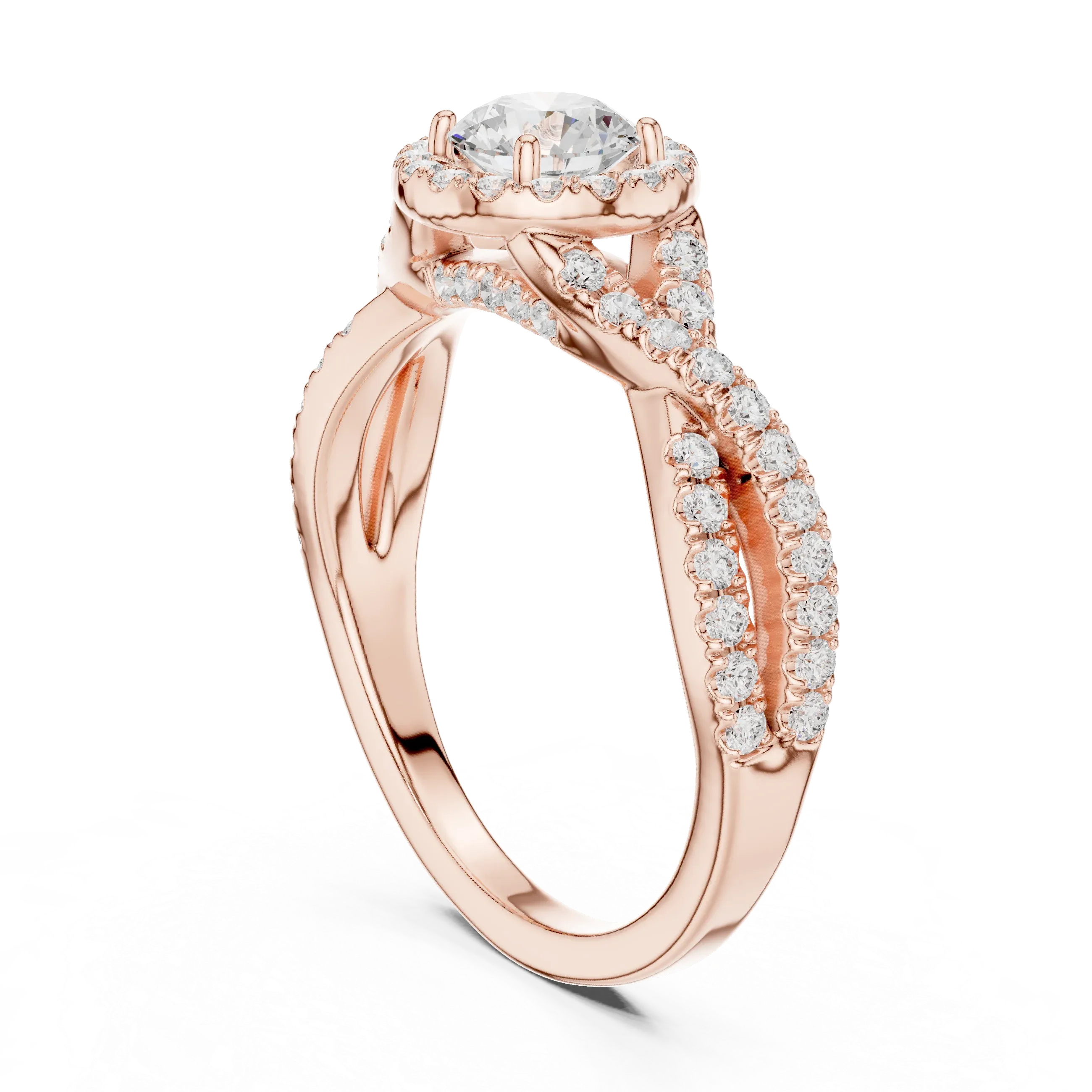 E Color Round VVS Diamond  Engagement Ring