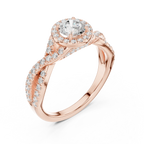 E Color Round VVS Diamond  Engagement Ring