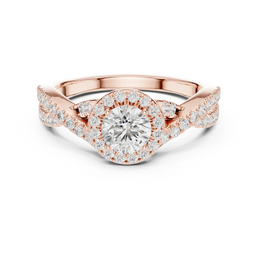 E Color Round VVS Diamond  Engagement Ring