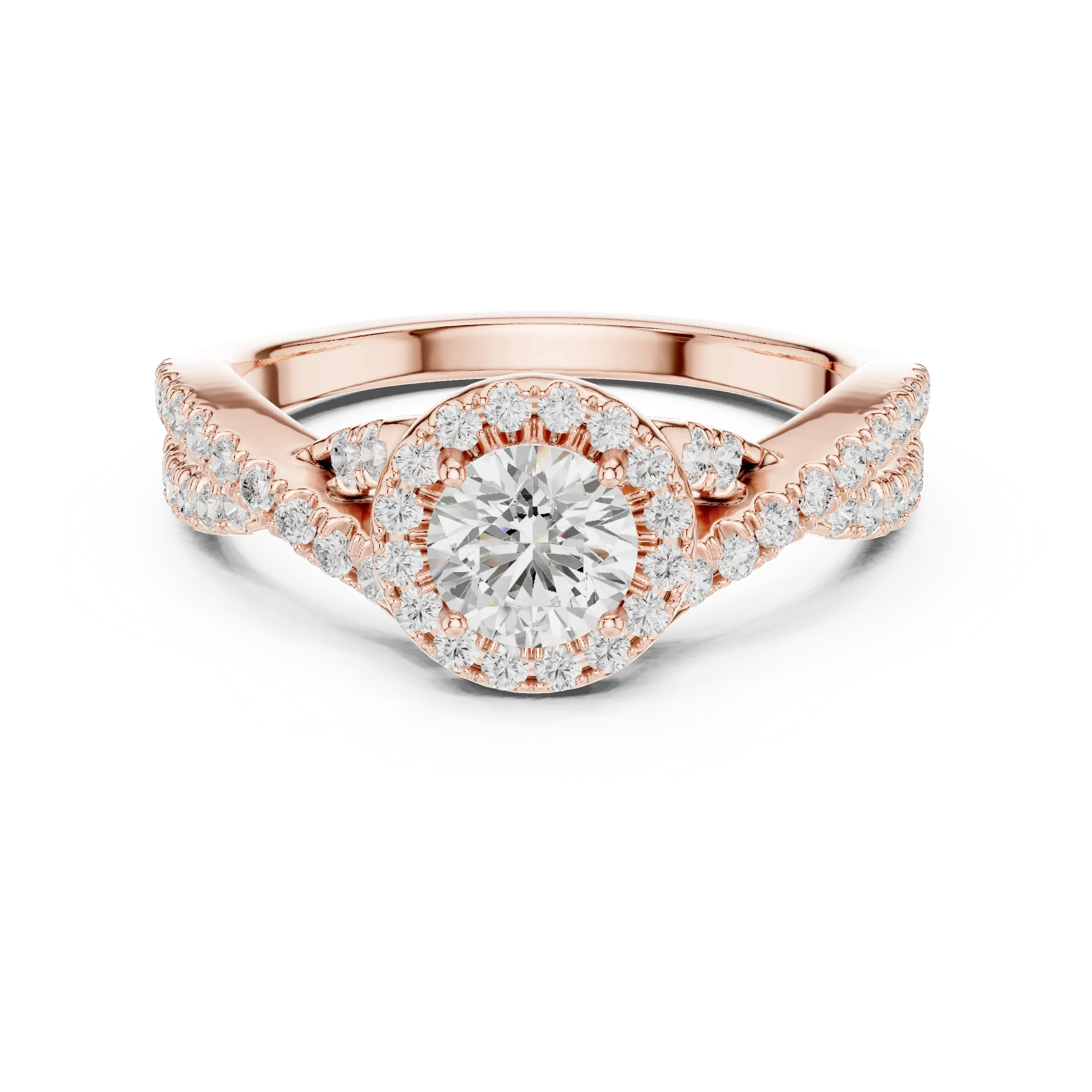 E Color Round VVS Diamond  Engagement Ring