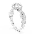 E Color Round VVS Diamond  Engagement Ring