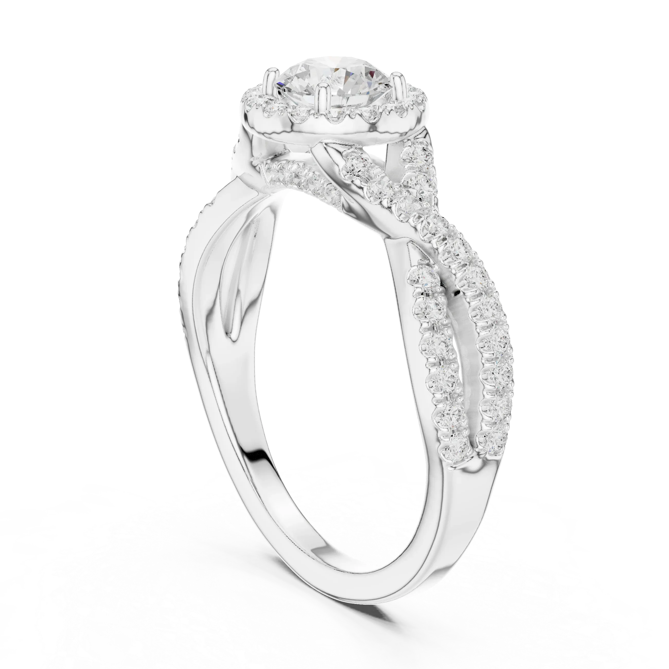 E Color Round VVS Diamond  Engagement Ring