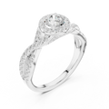 E Color Round VVS Diamond  Engagement Ring