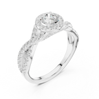 E Color Round VVS Diamond  Engagement Ring