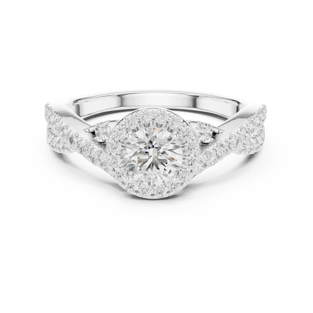 E Color Round VVS Diamond  Engagement Ring