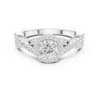 E Color Round VVS Diamond  Engagement Ring