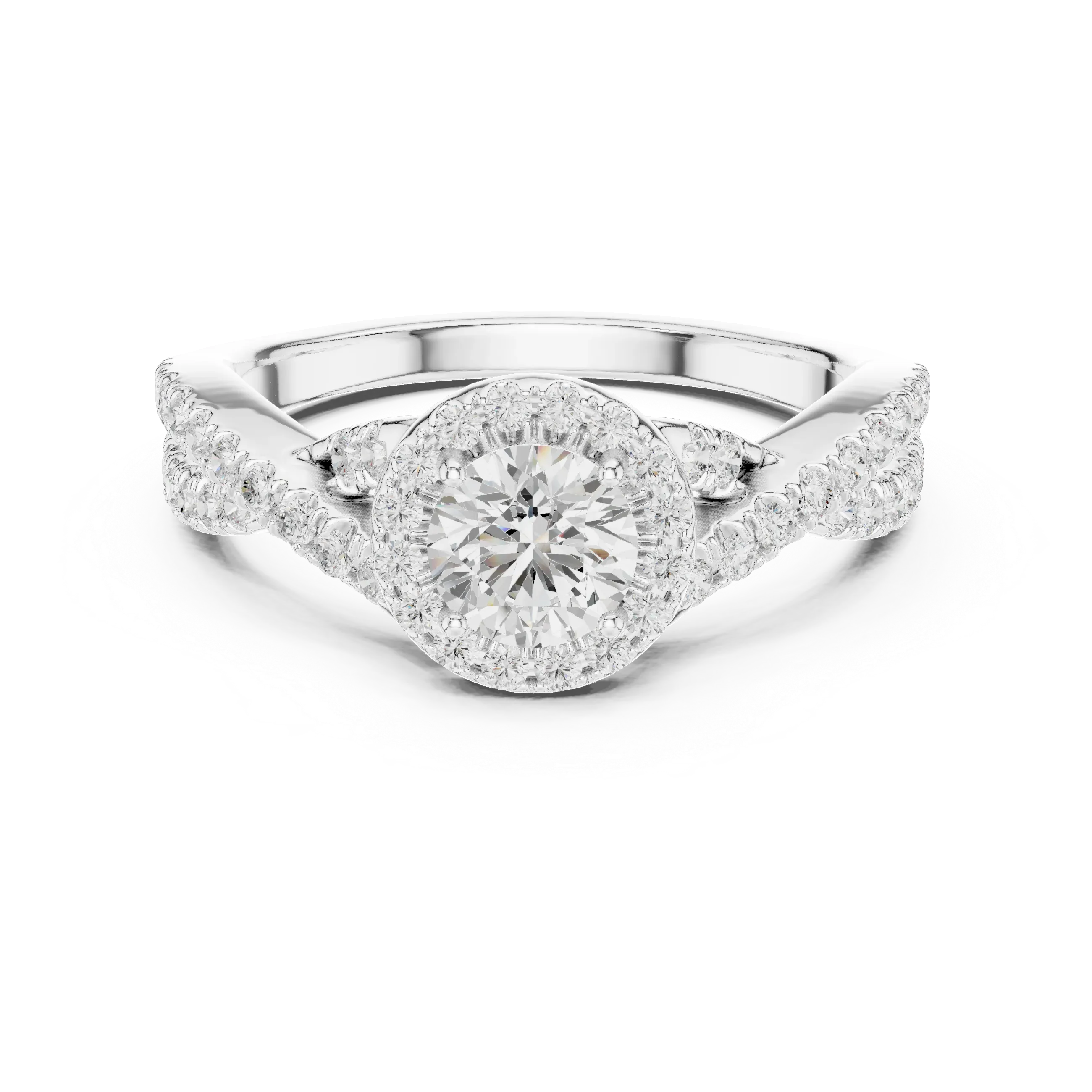 E Color Round VVS Diamond  Engagement Ring