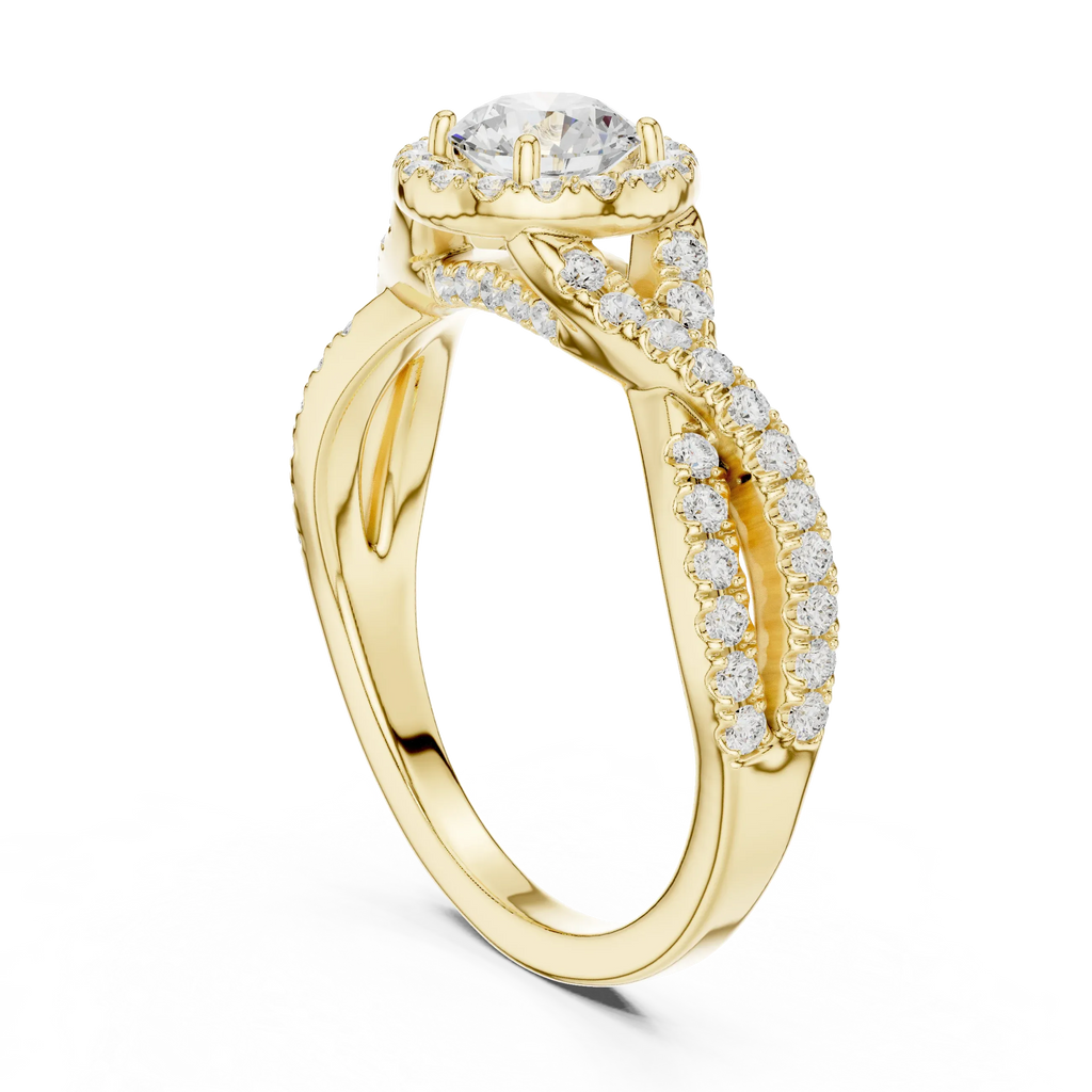 E Color Round VVS Diamond  Engagement Ring