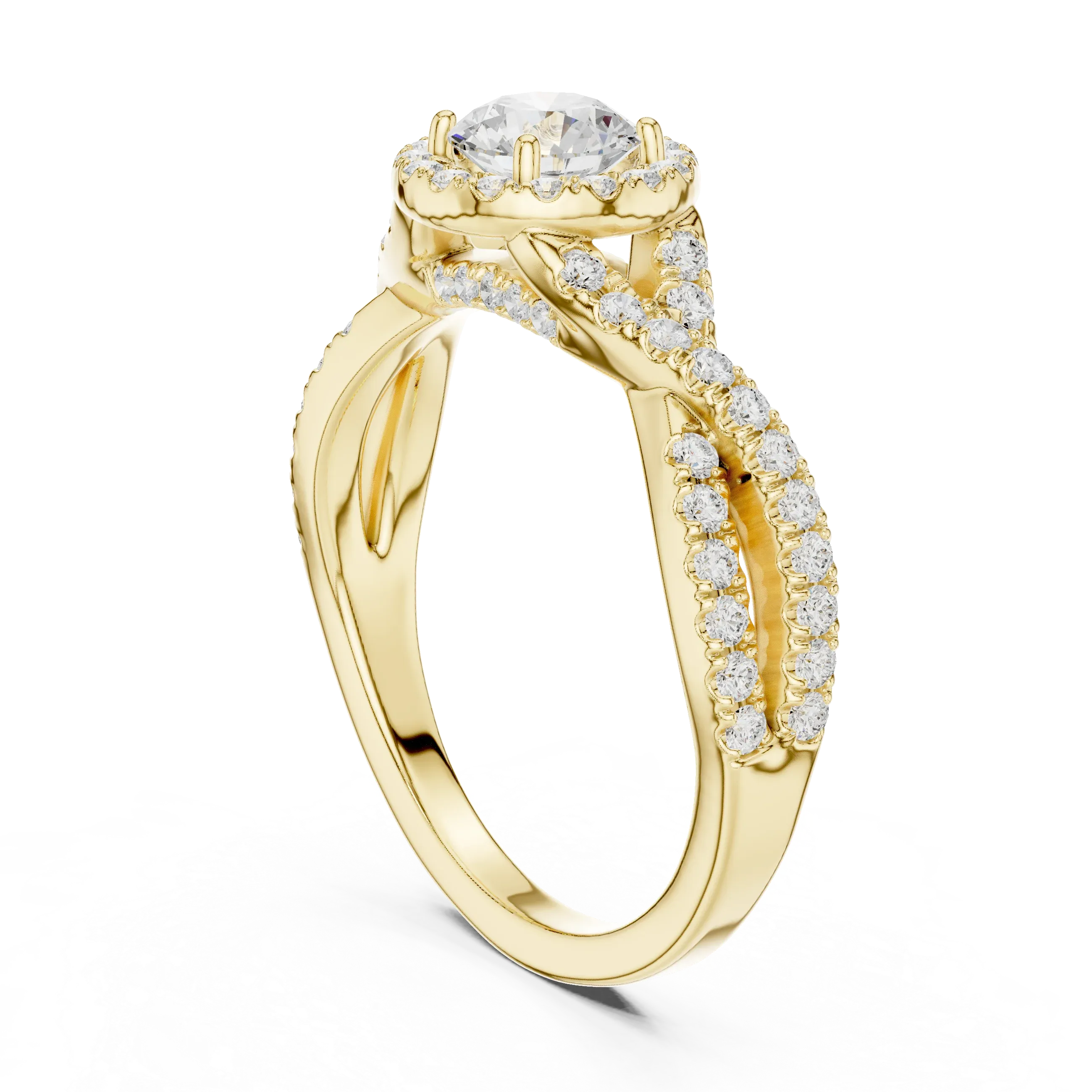 E Color Round VVS Diamond  Engagement Ring