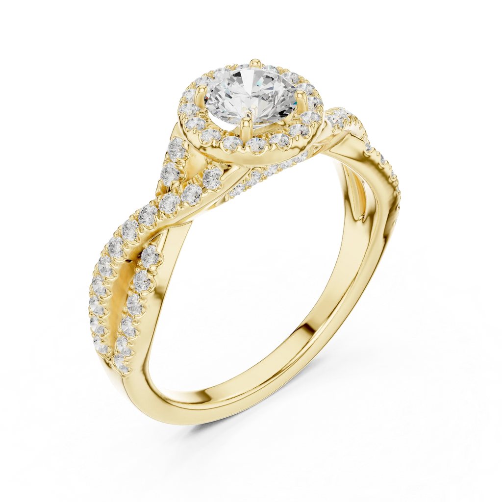 E Color Round VVS Diamond  Engagement Ring