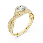 E Color Round VVS Diamond  Engagement Ring