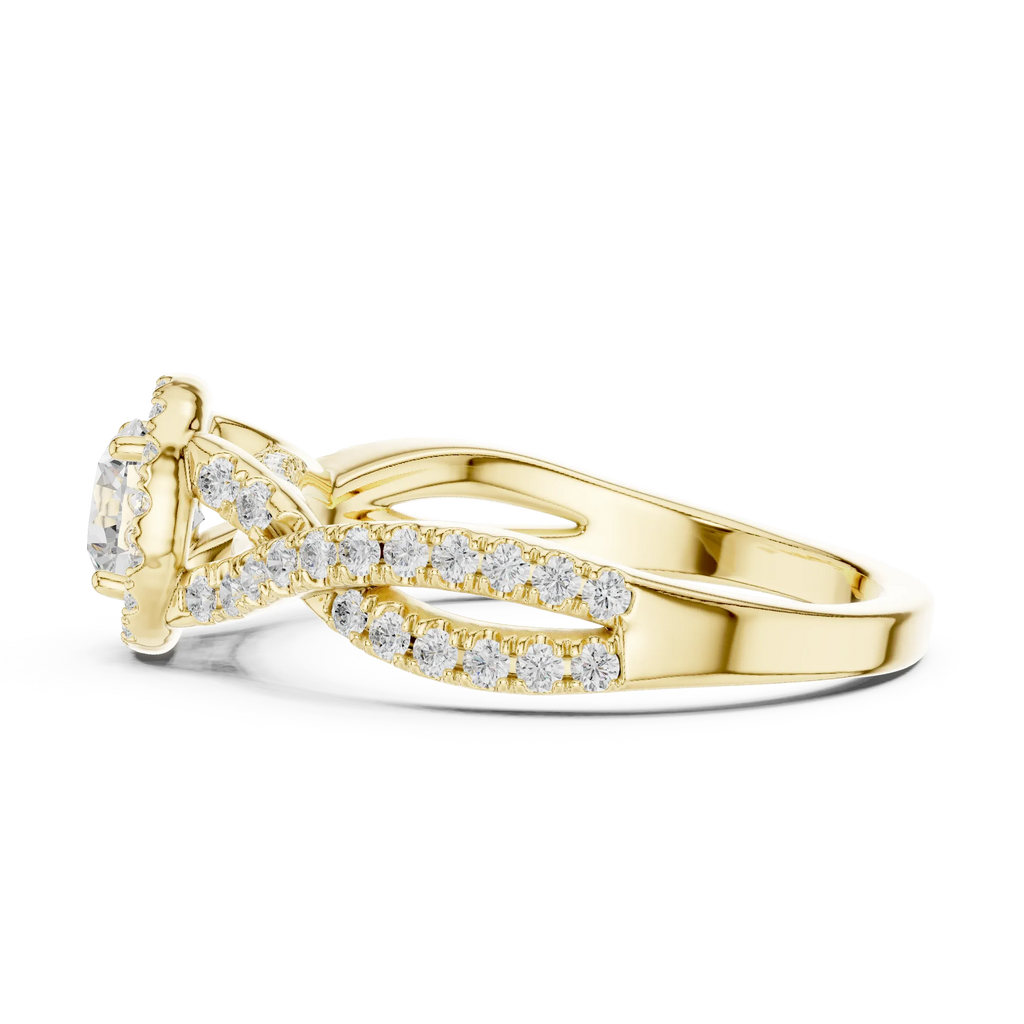 E Color Round VVS Diamond  Engagement Ring
