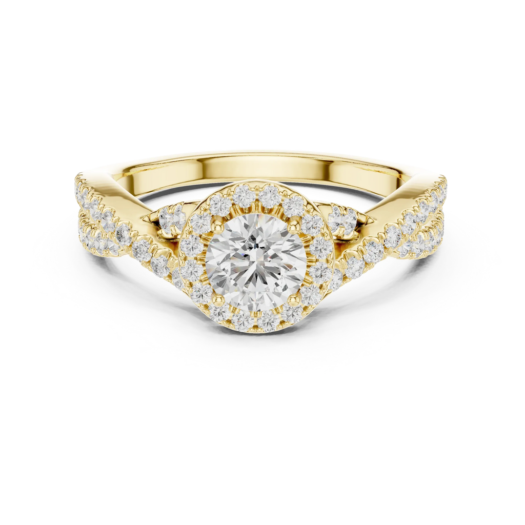 E Color Round VVS Diamond  Engagement Ring