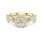 E Color Round VVS Diamond  Engagement Ring