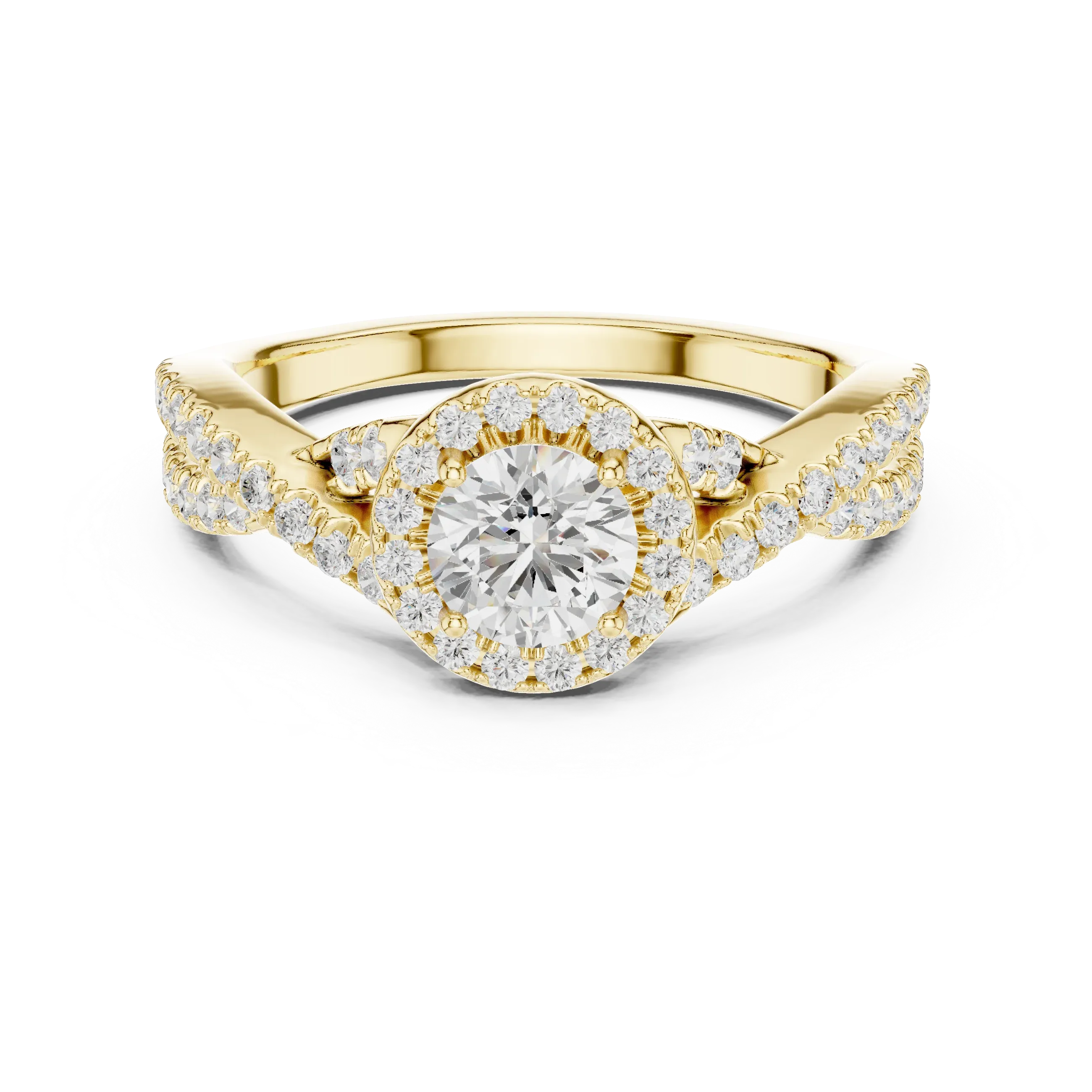 E Color Round VVS Diamond  Engagement Ring