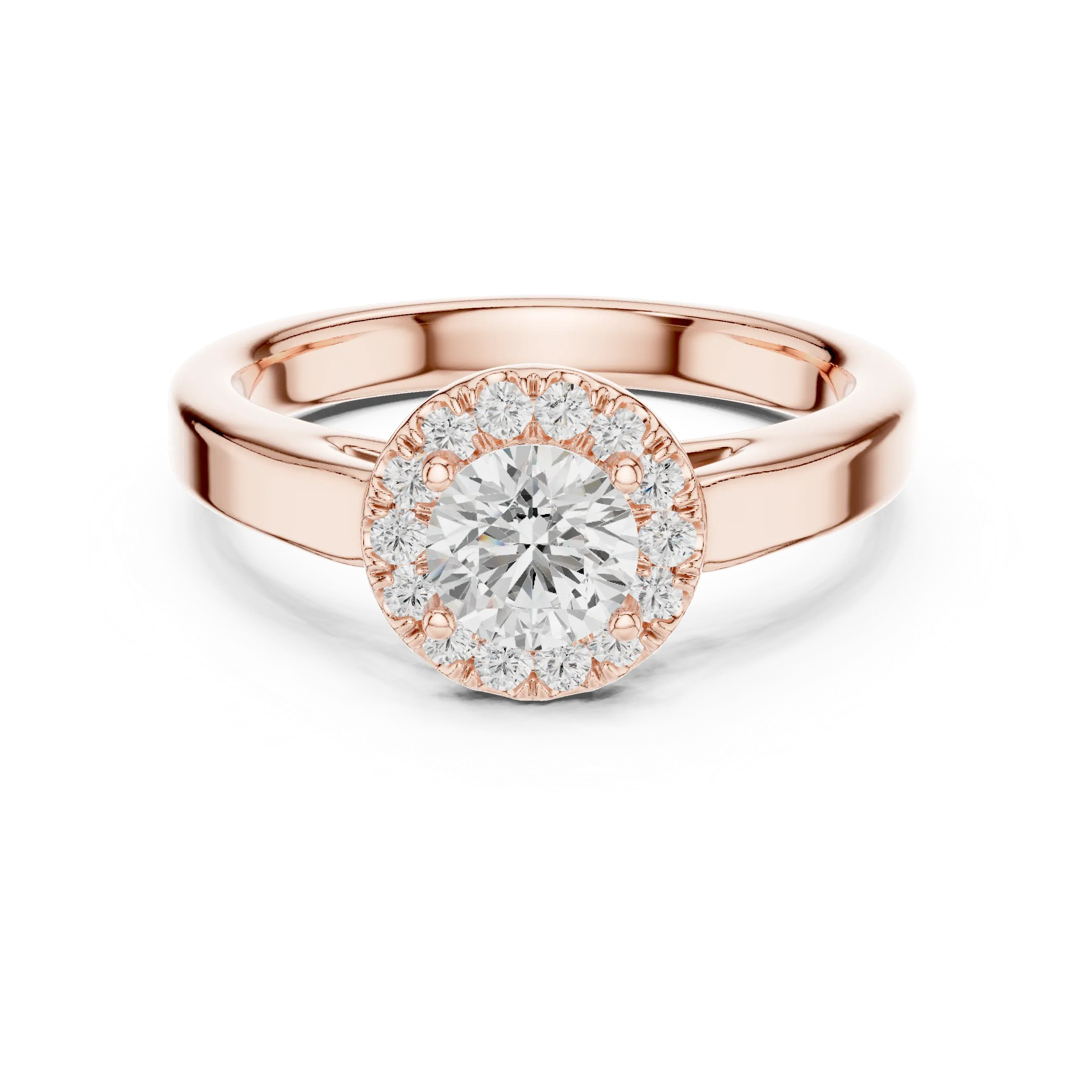 F Color Moissanite Round  Anniversary Ring