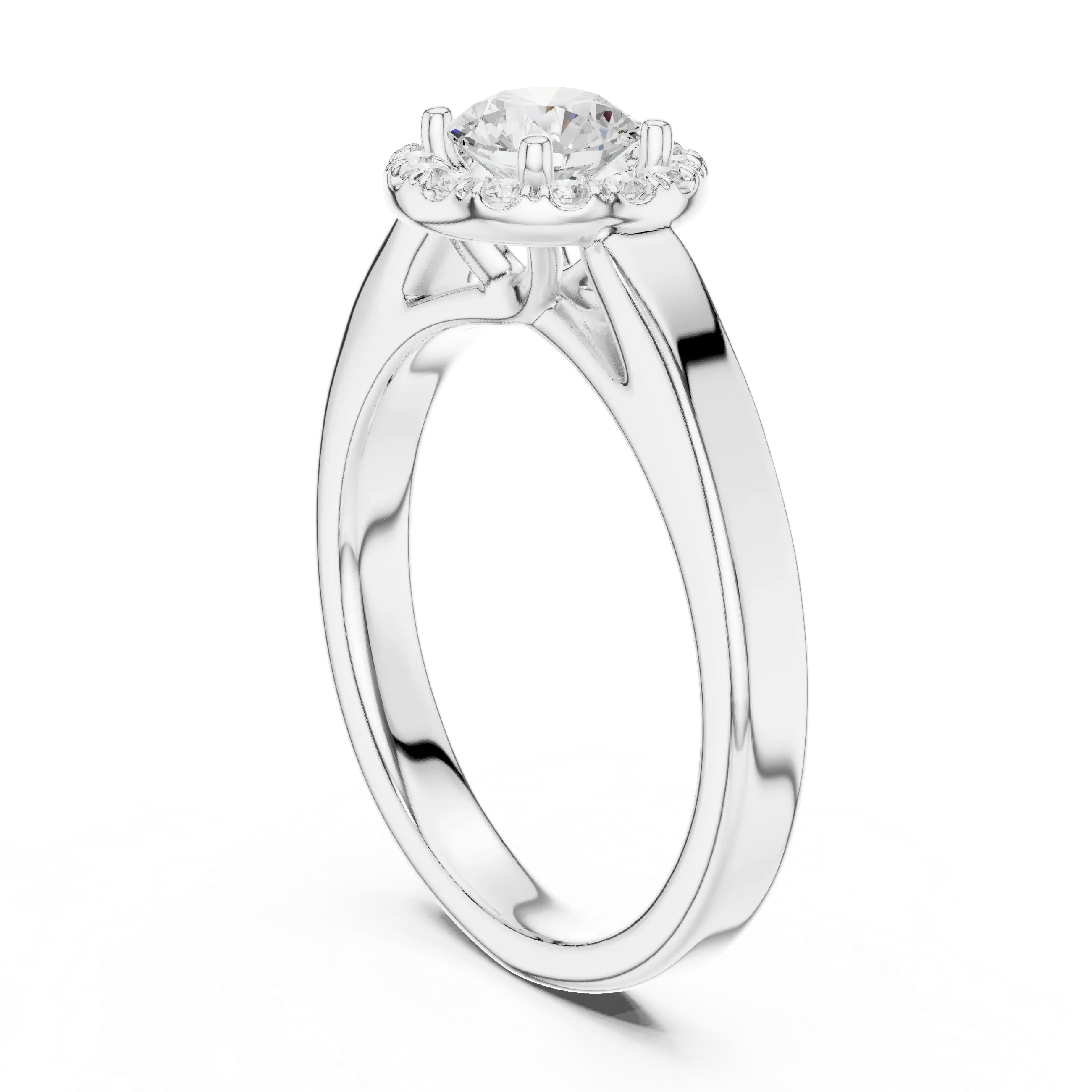 F Color Moissanite Round  Anniversary Ring