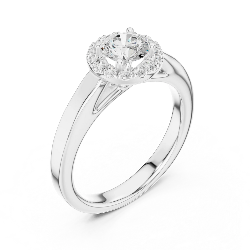 F Color Moissanite Round  Anniversary Ring