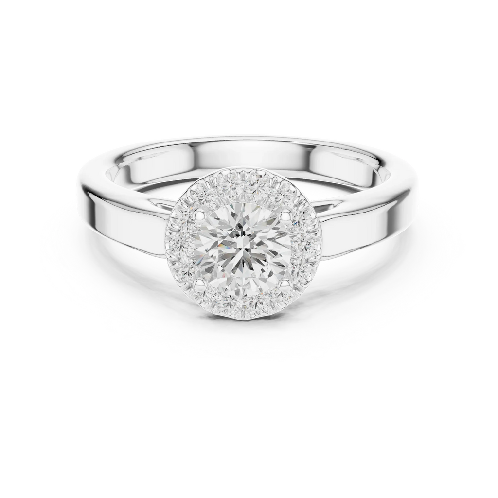 F Color Moissanite Round  Anniversary Ring