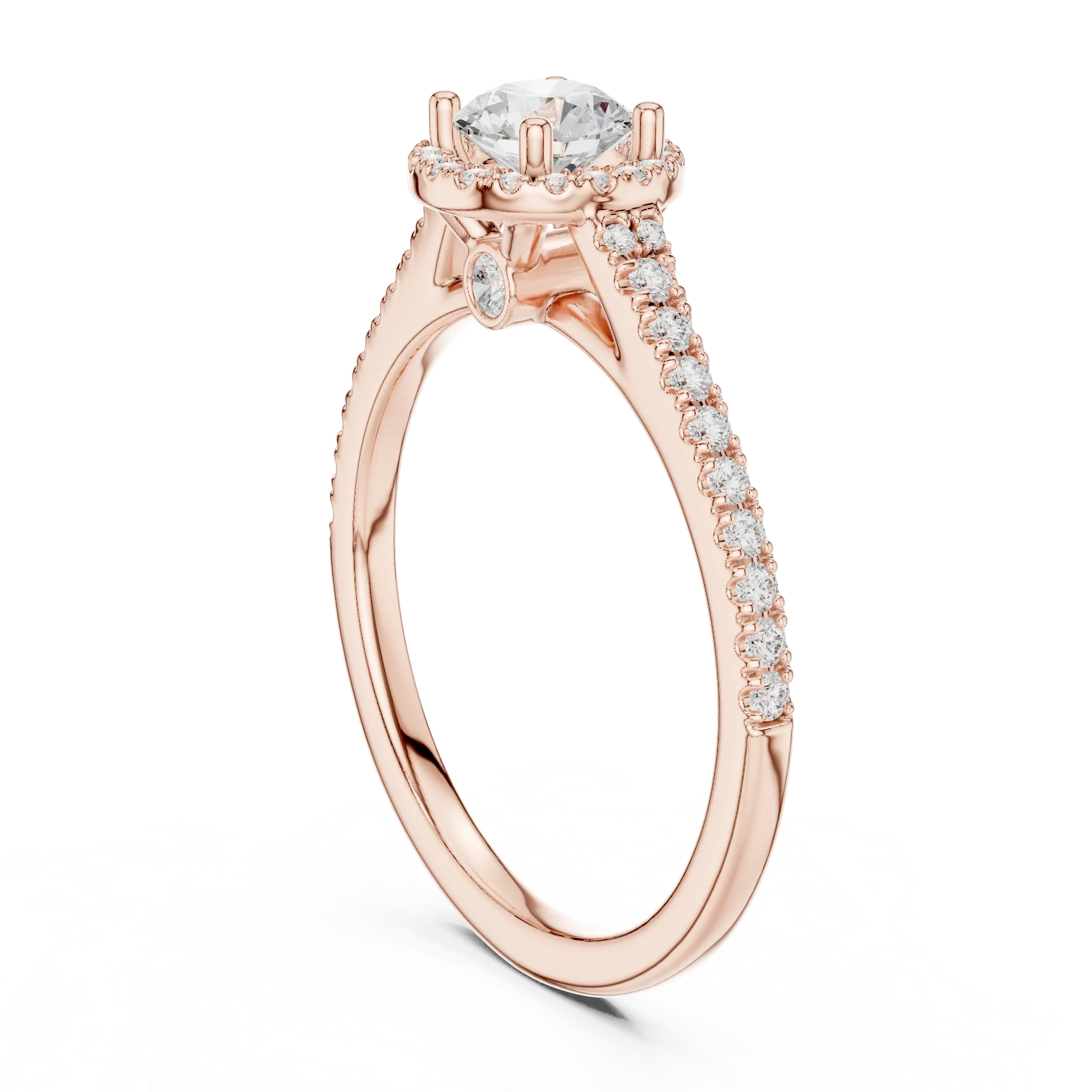 Round Lab Grown Diamond Floating Setting D Color VVS