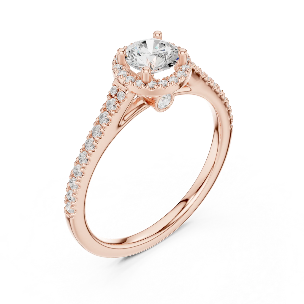 Round Lab Grown Diamond Floating Setting D Color VVS