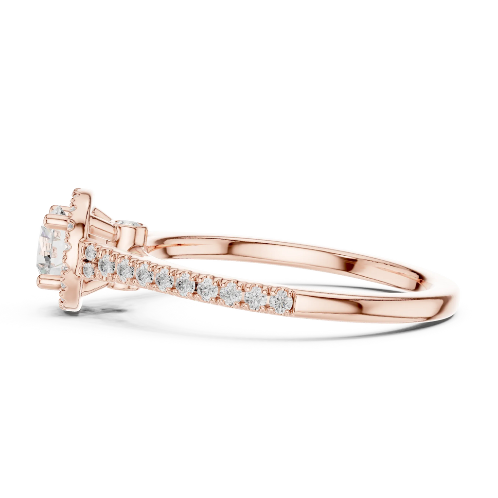 Round Lab Grown Diamond Floating Setting D Color VVS