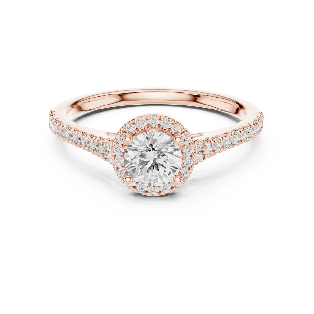 Round Lab Grown Diamond Floating Setting D Color VVS