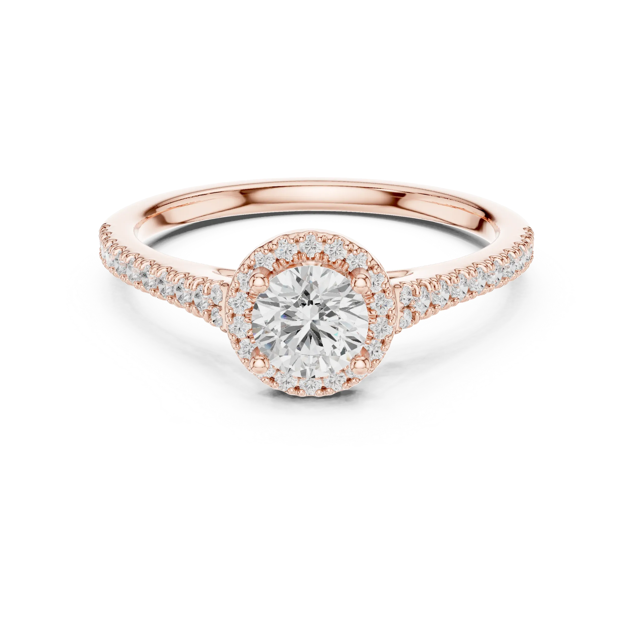 Round Lab Grown Diamond Floating Setting D Color VVS