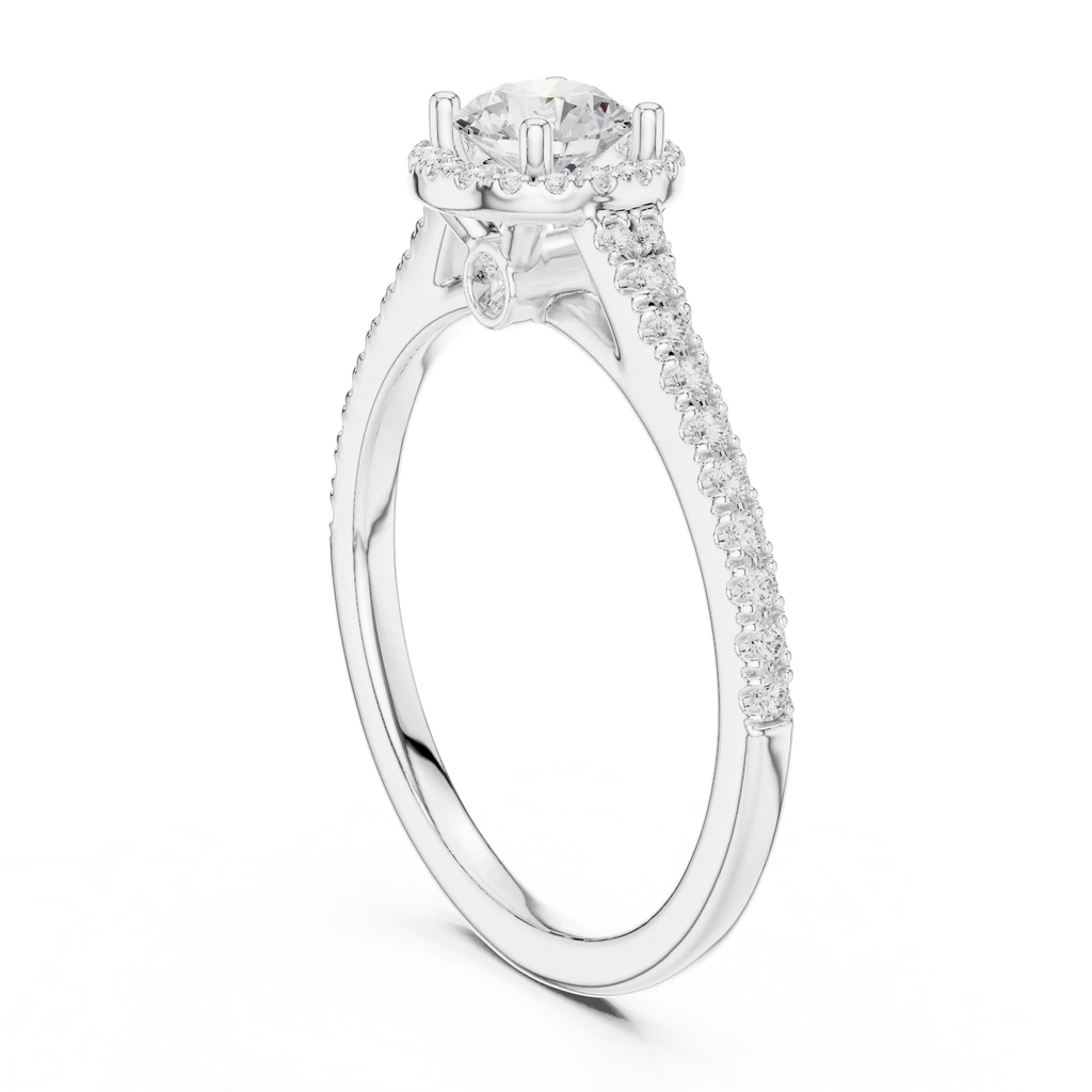 Round Lab Grown Diamond Floating Setting D Color VVS