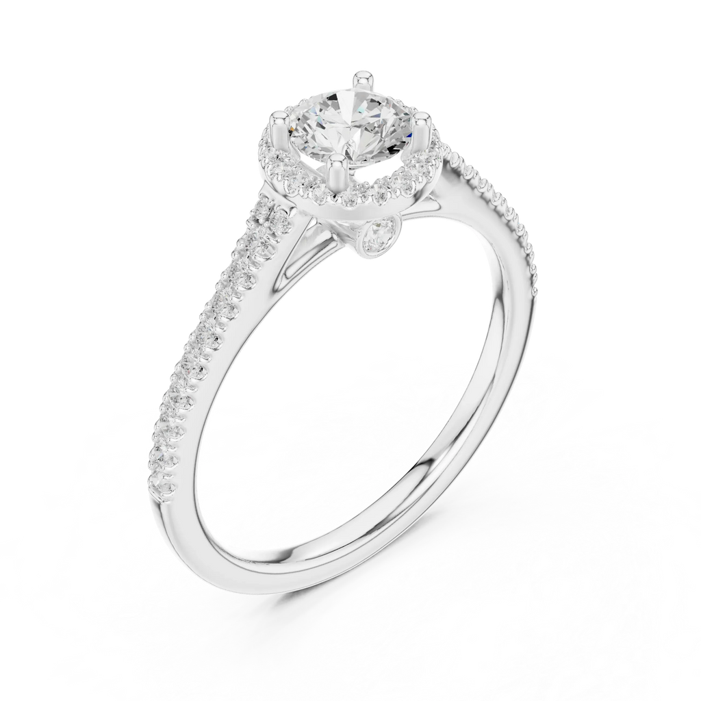 Round Lab Grown Diamond Floating Setting D Color VVS