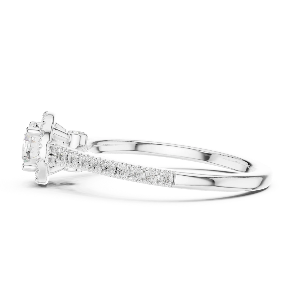 Round Lab Grown Diamond Floating Setting D Color VVS