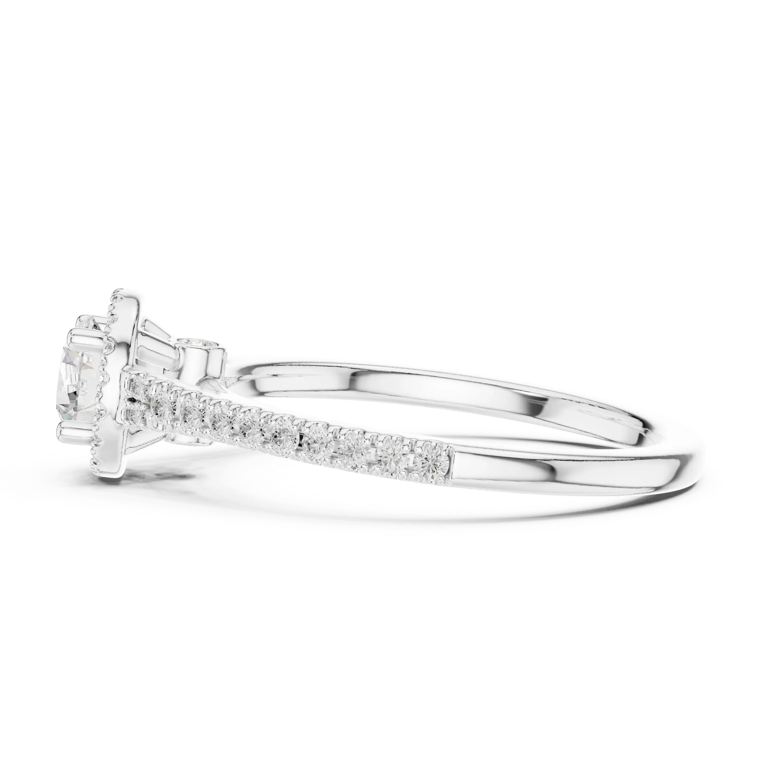 Round Lab Grown Diamond Floating Setting D Color VVS