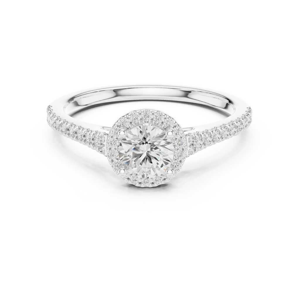 Round Lab Grown Diamond Floating Setting D Color VVS