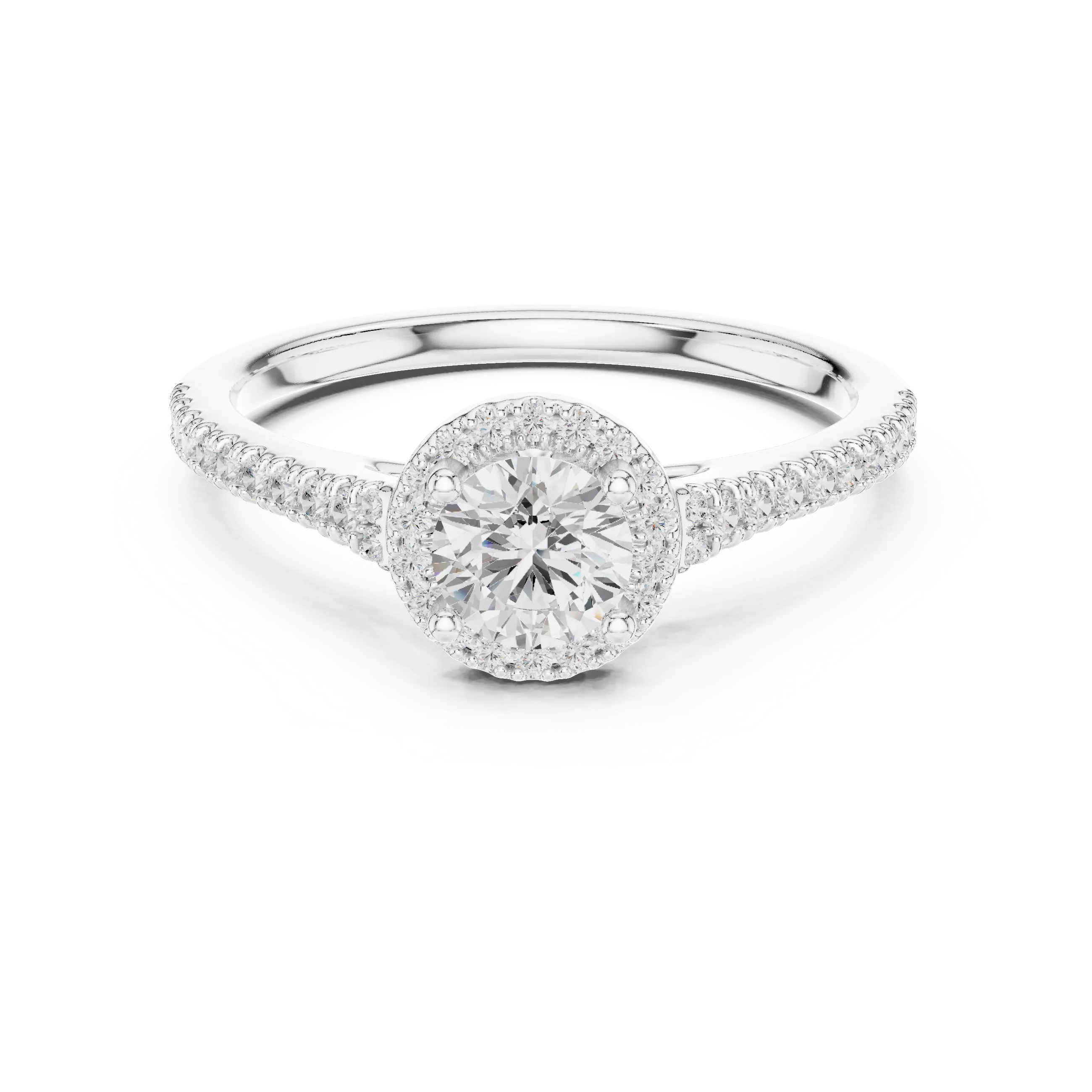 Round Lab Grown Diamond Floating Setting D Color VVS