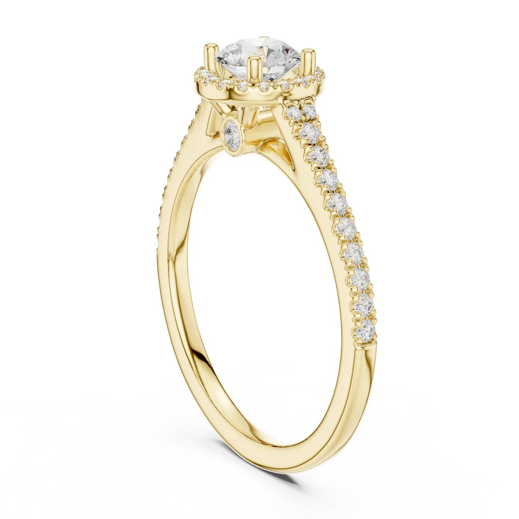 Round Lab Grown Diamond Floating Setting D Color VVS