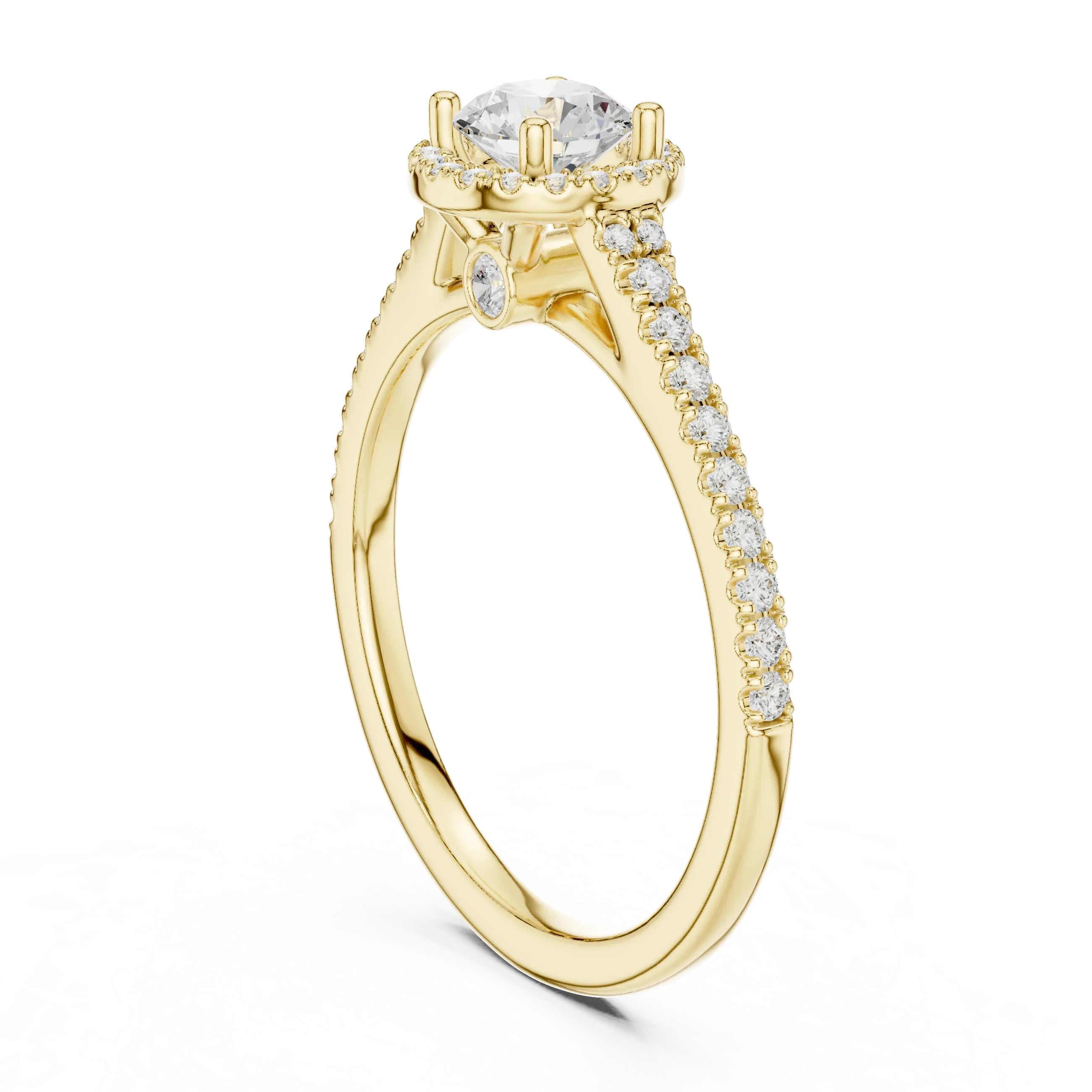Round Lab Grown Diamond Floating Setting D Color VVS