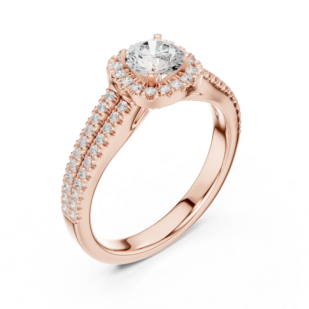 D Color Round Moissanite  Bridal Ring
