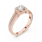 D Color Round Moissanite  Bridal Ring