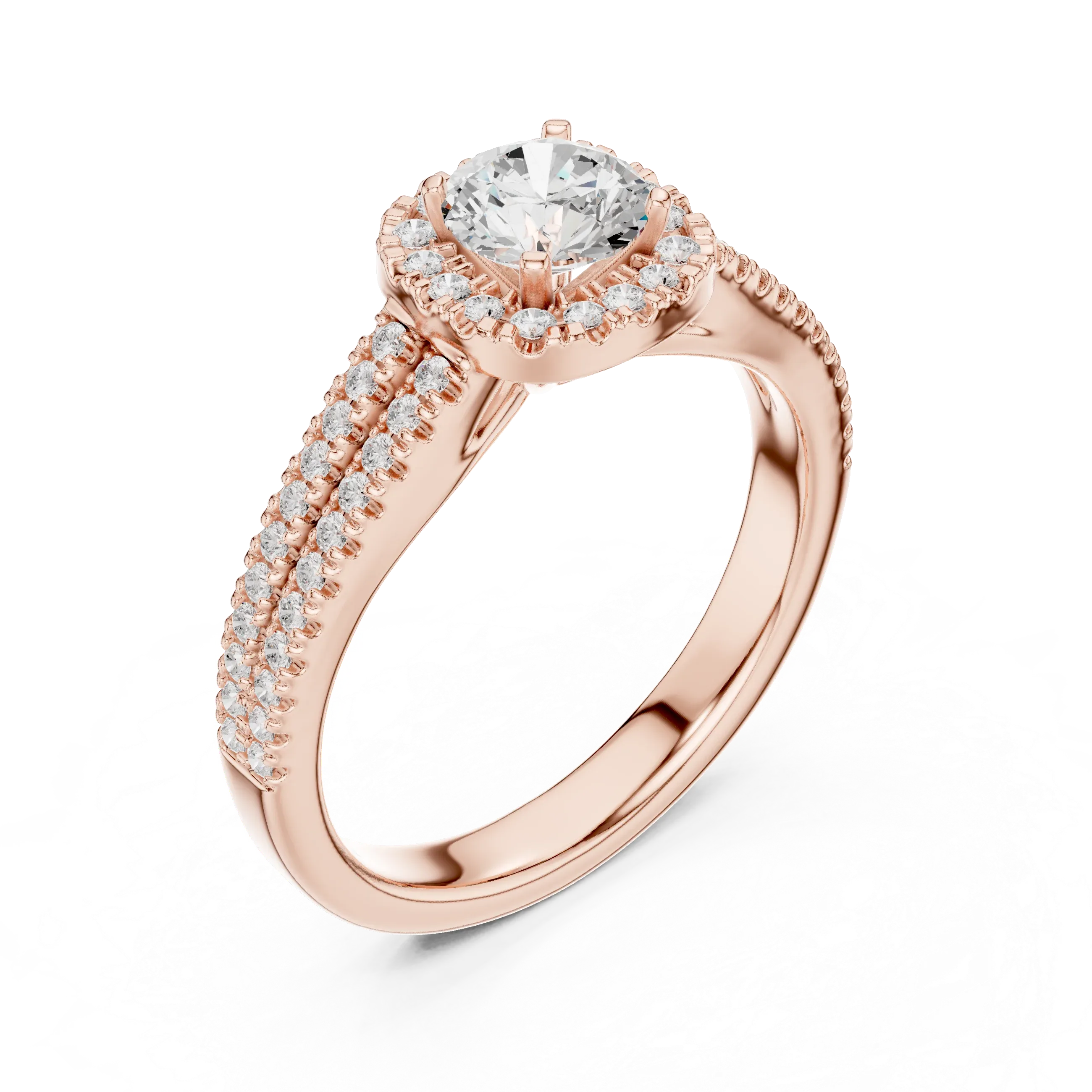 D Color Round Moissanite  Bridal Ring