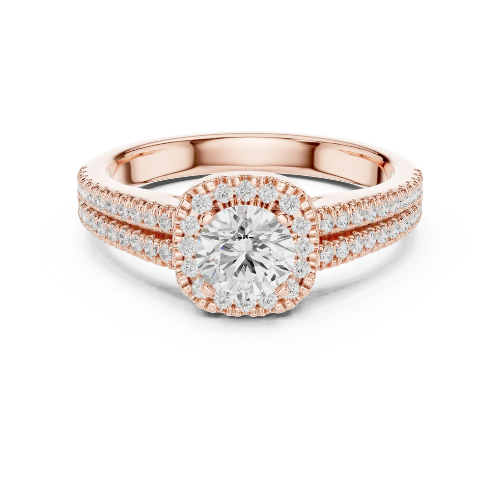 D Color Round Moissanite  Bridal Ring