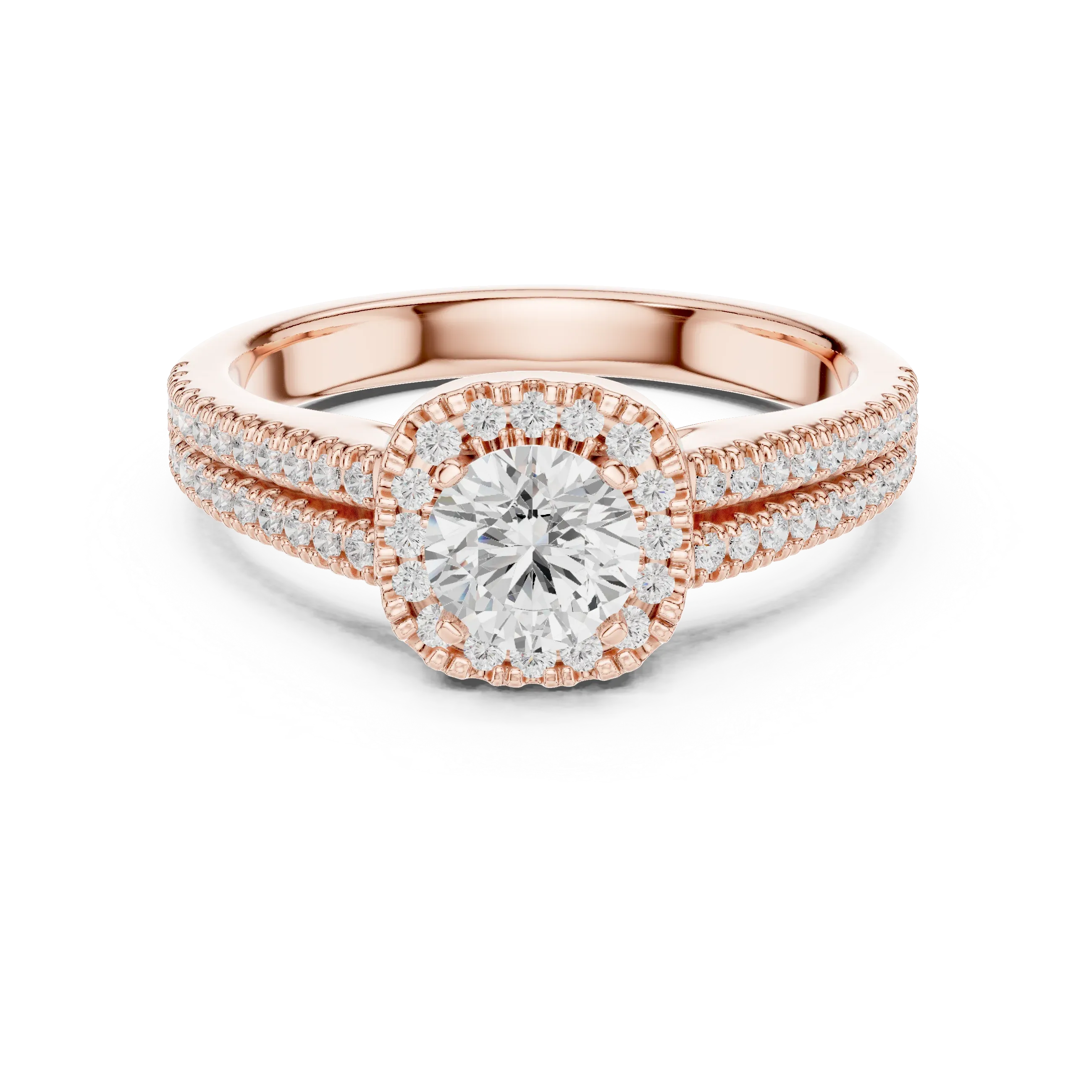 D Color Round Moissanite  Bridal Ring
