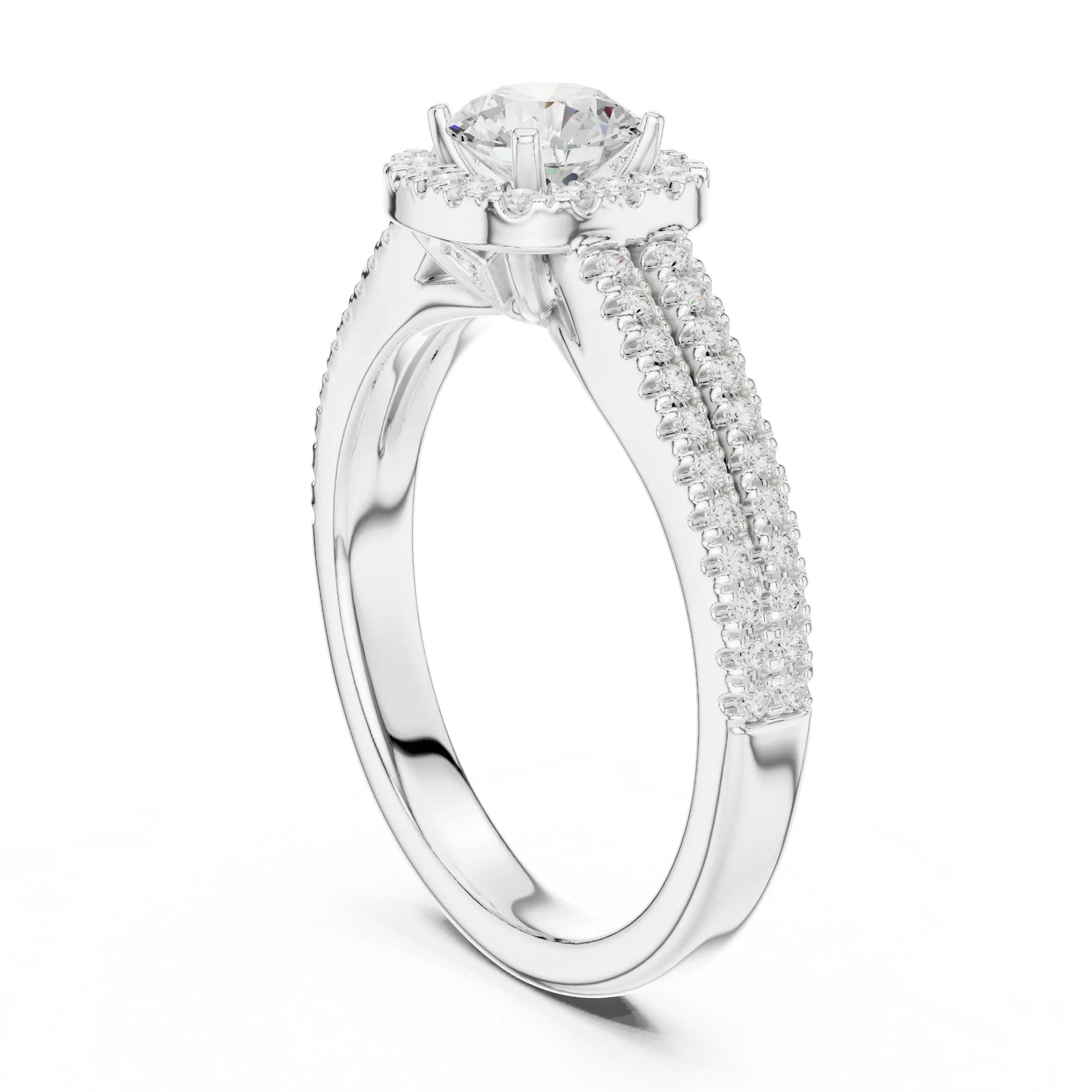 D Color Round Moissanite  Bridal Ring