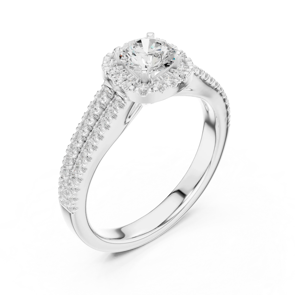 D Color Round Moissanite  Bridal Ring