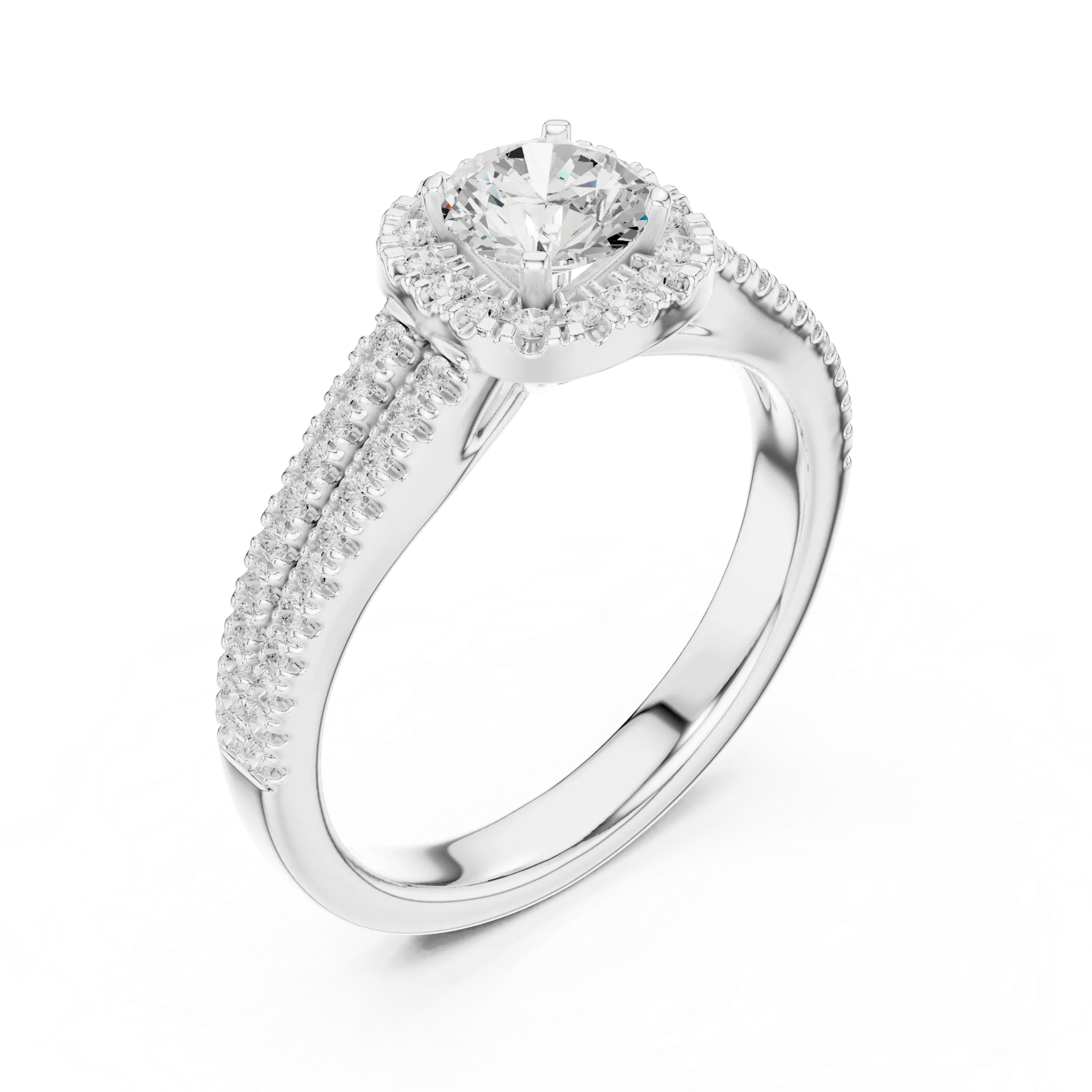 D Color Round Moissanite  Bridal Ring