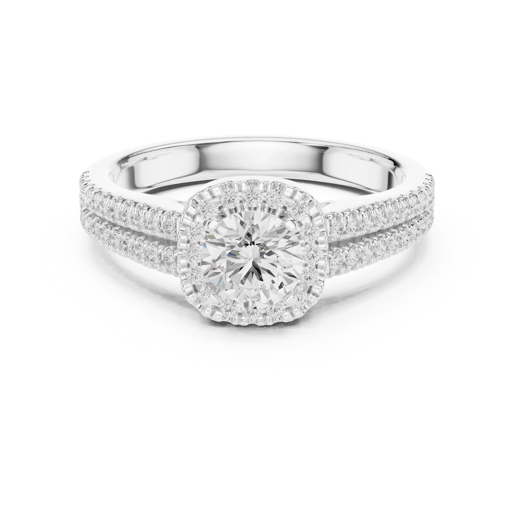 D Color Round Moissanite  Bridal Ring